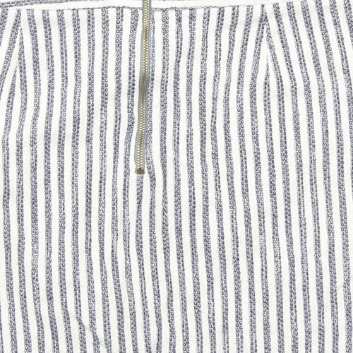 Topshop Womens White Striped  Straight & Pencil Skirt Size 12