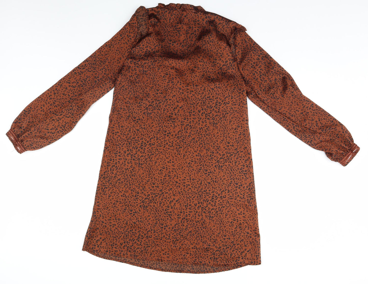 indie + Moi Womens Brown Animal Print  Basic Blouse