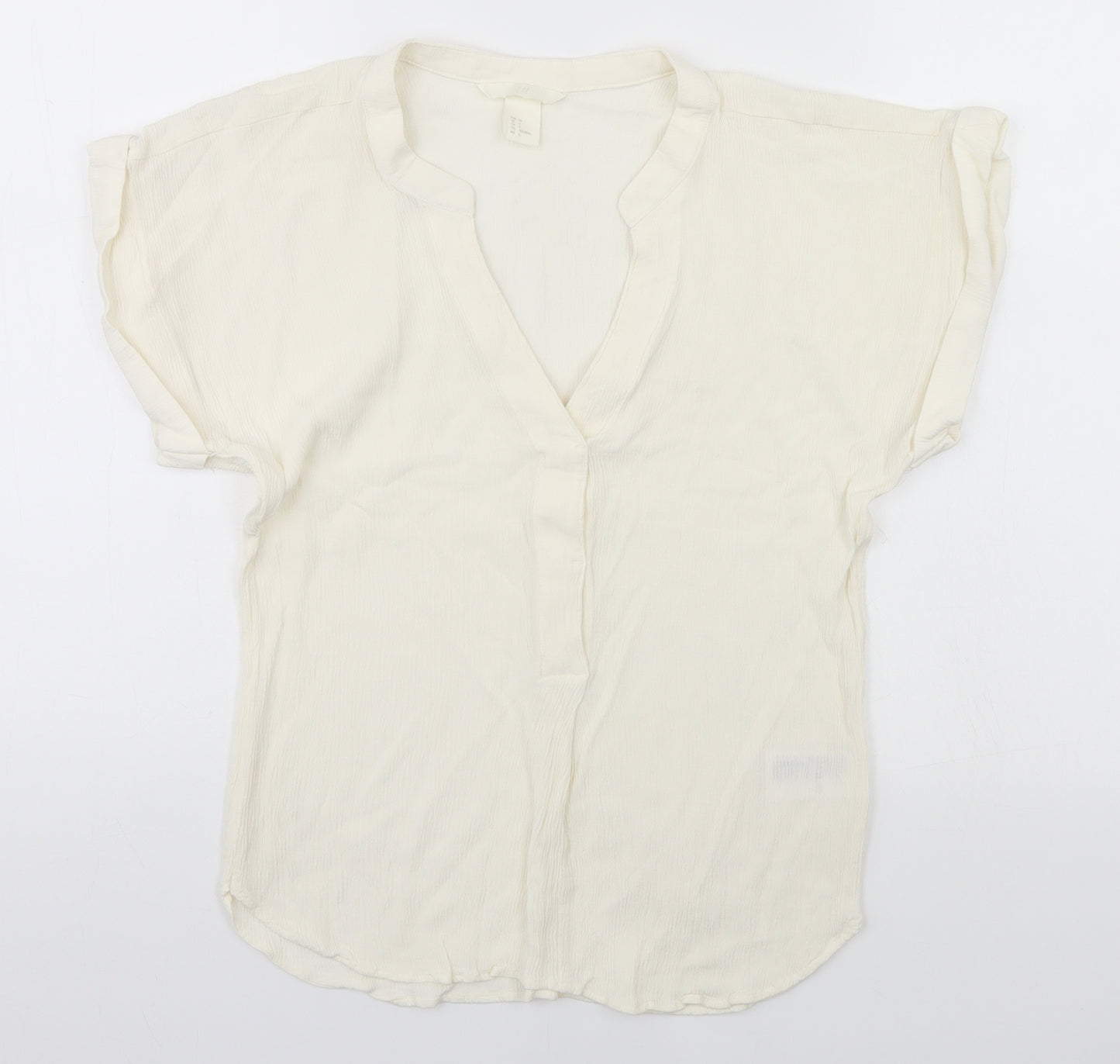 H&M Womens Ivory   Basic T-Shirt Size 8