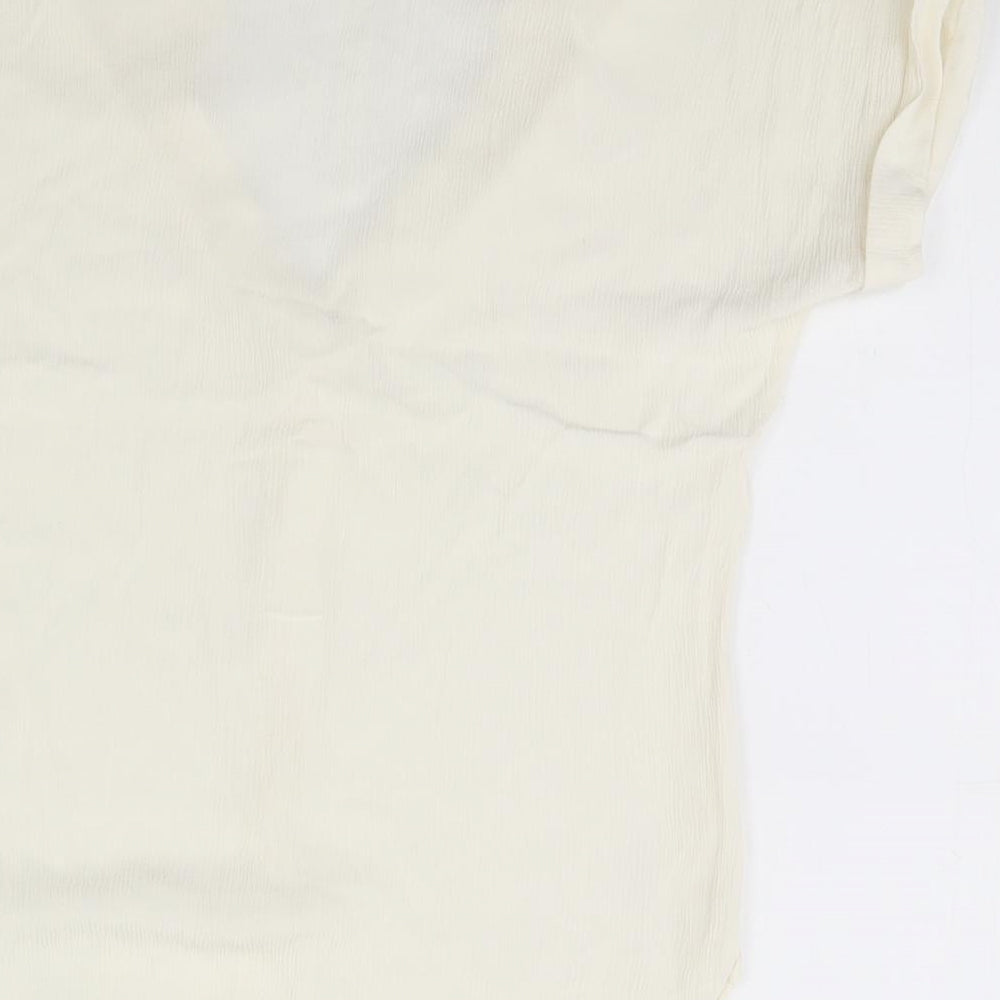 H&M Womens Ivory   Basic T-Shirt Size 8