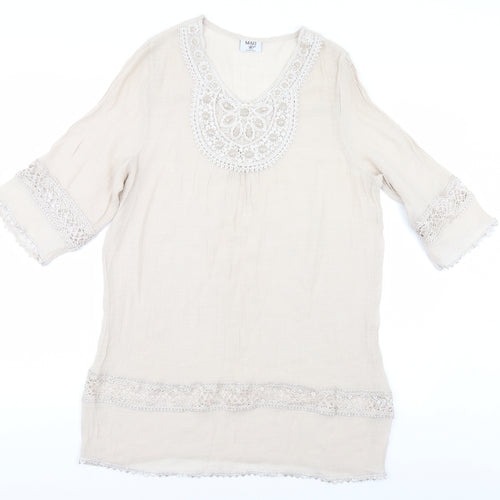 Style Womens Beige   Basic Blouse Size L