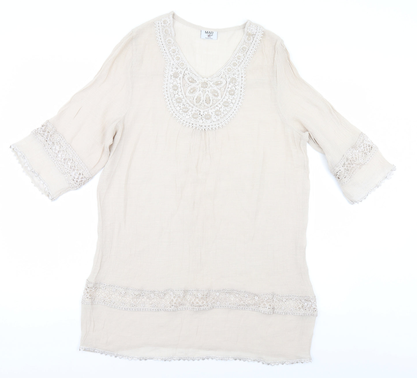Style Womens Beige   Basic Blouse Size L