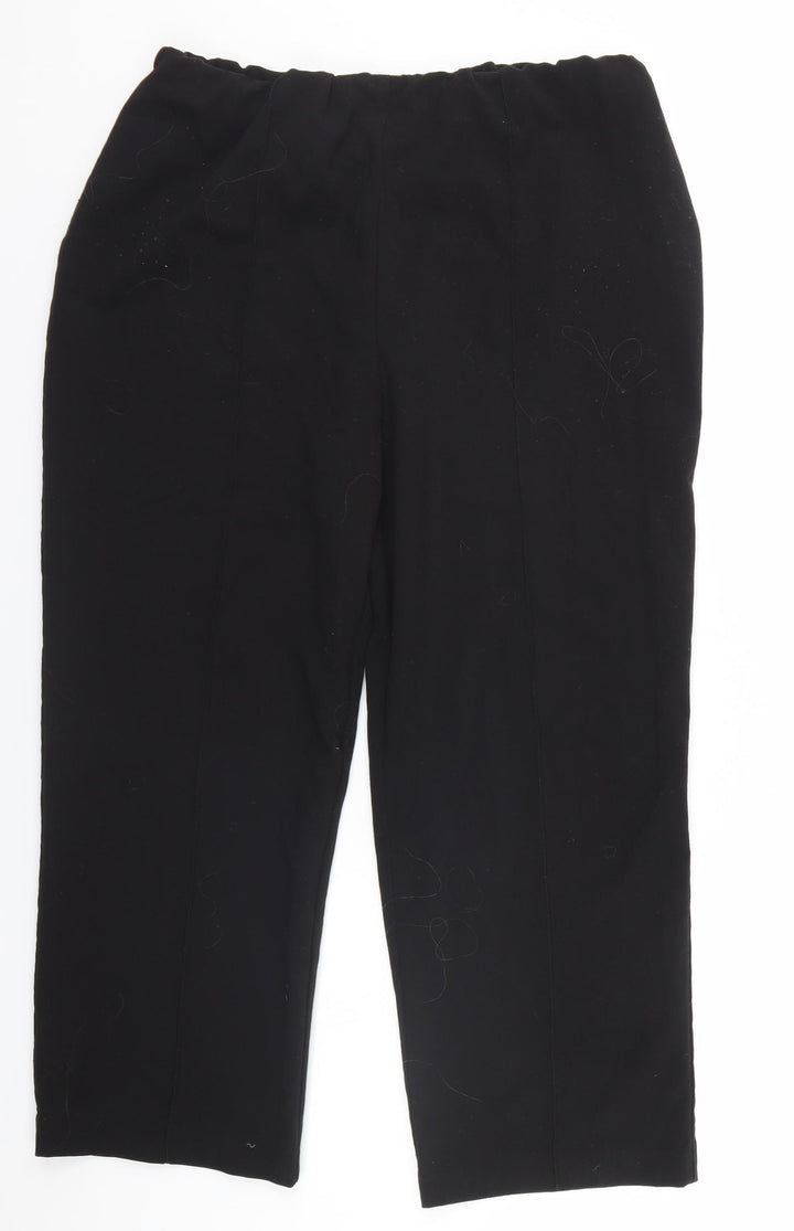 EWM Womens Black Trousers Size 14 L22 in