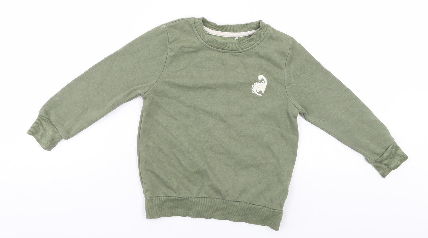 George Boys Green   Pullover Jumper Size 3-4 Years  - Dinosaur