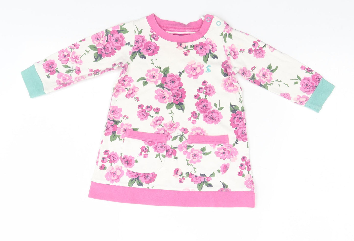 Joules Girls White Floral  A-Line