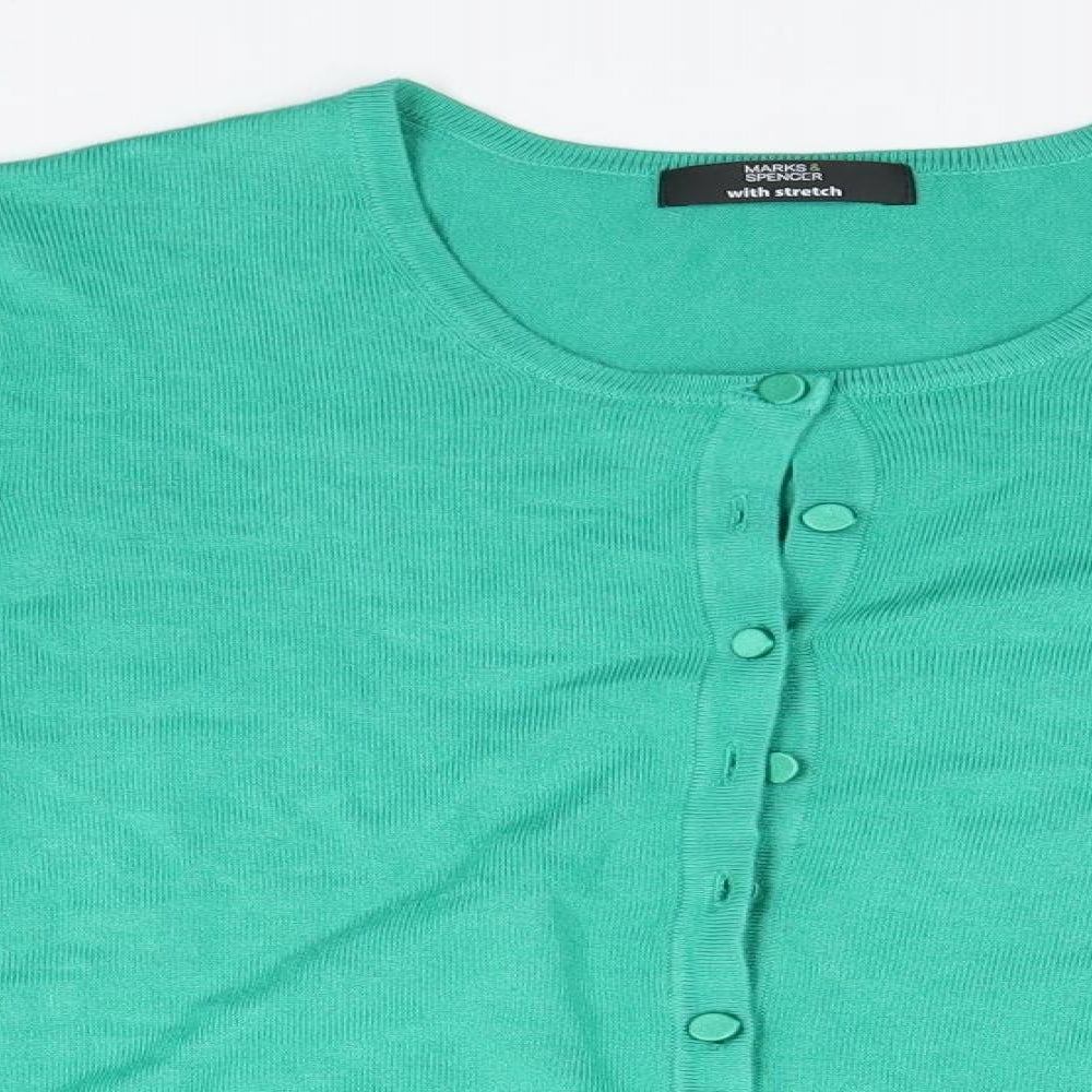 Marks and Spencer Womens Green   Cardigan Jumper Size 14