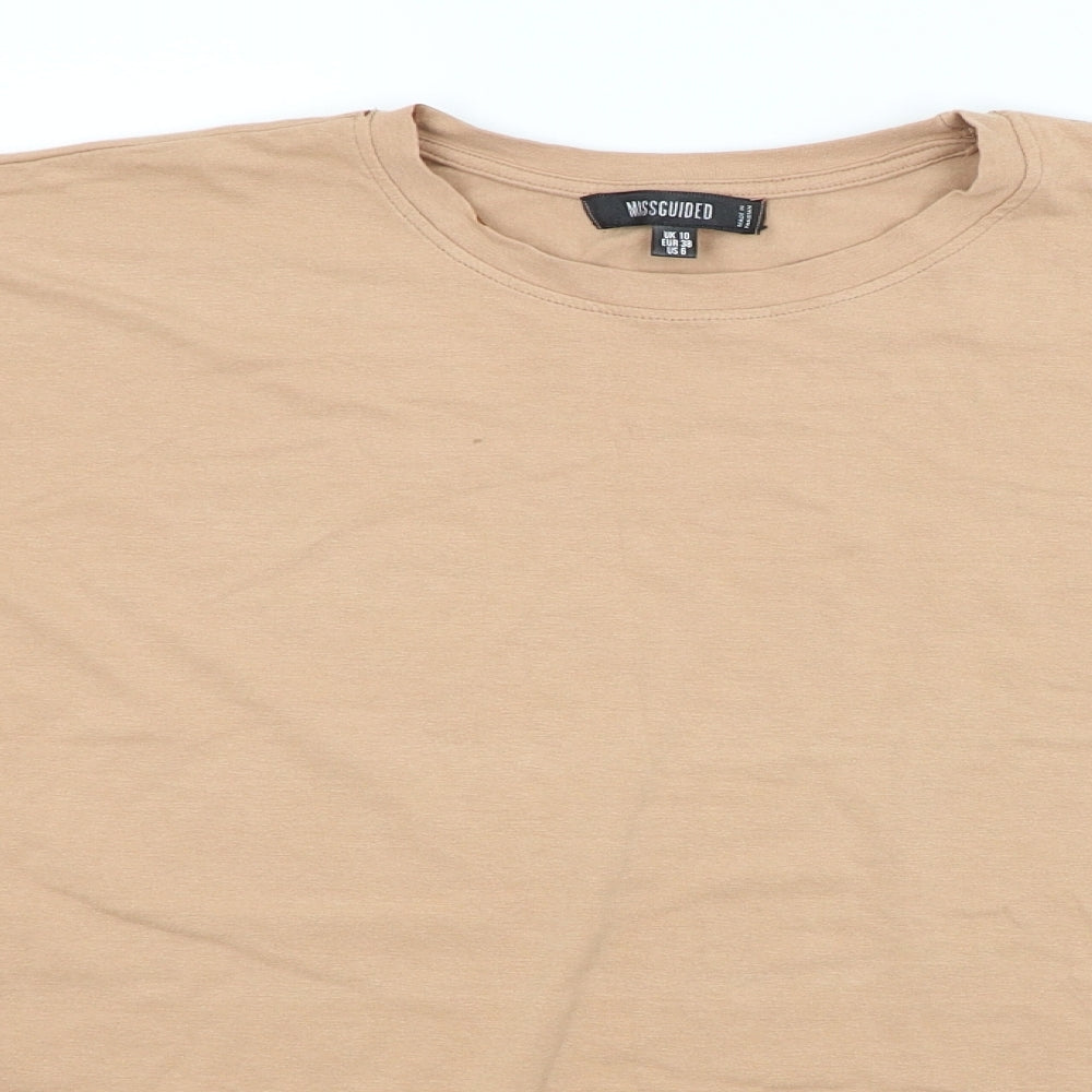 Missguided Womens Brown   Basic T-Shirt Size 10