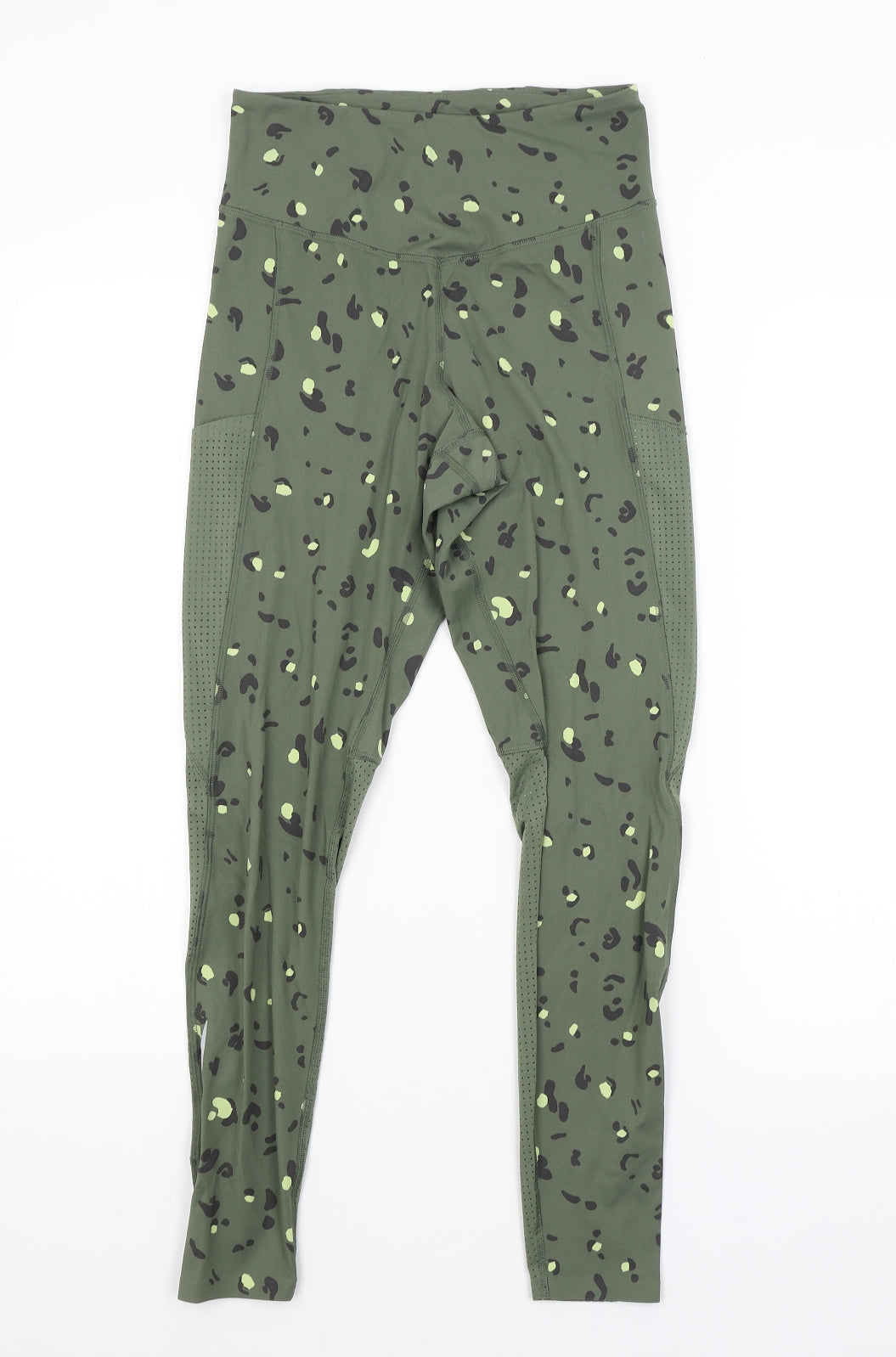 M&S Womens Green Animal Print  Compression Leggings Size 10 L26 in