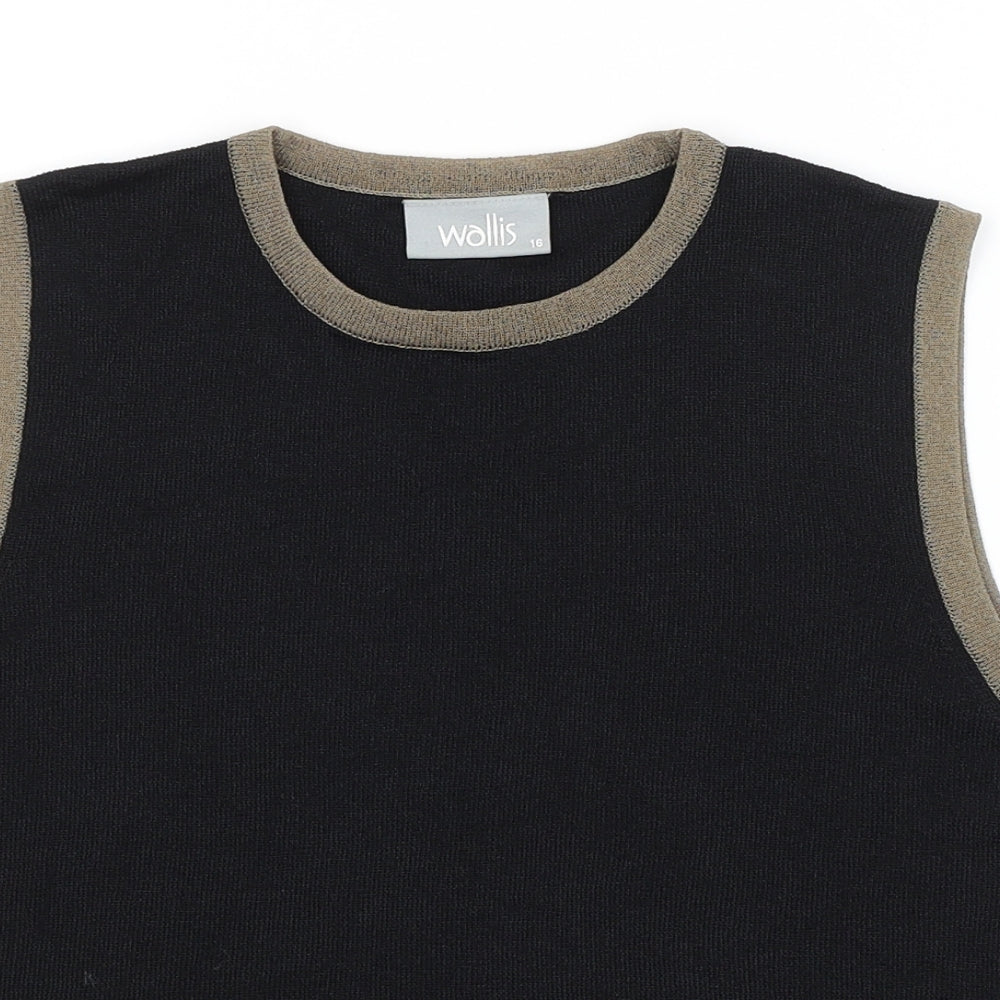 Wallis Womens Black   Vest Jumper Size 16