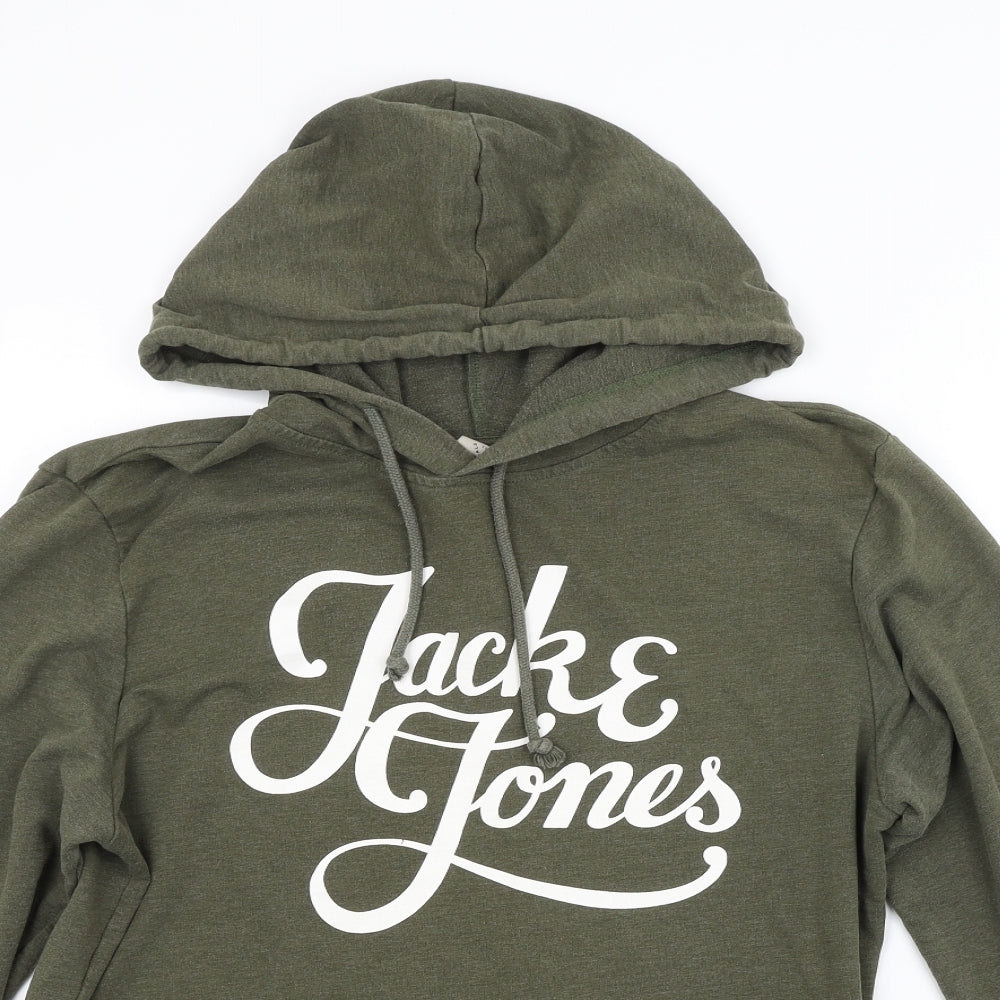 JACK & JONES Mens Green   Pullover Hoodie Size XL