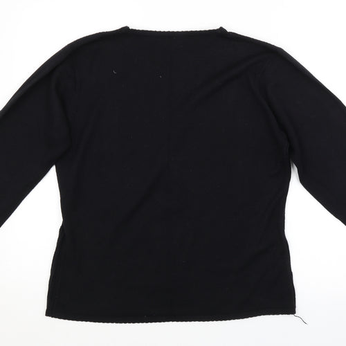 DONNA LEWIS Womens Black   Pullover Jumper Size L