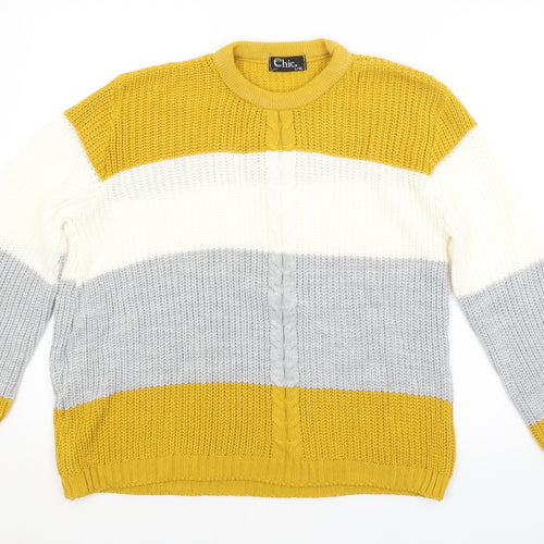 CHIC Womens Multicoloured   Pullover Jumper Size L
