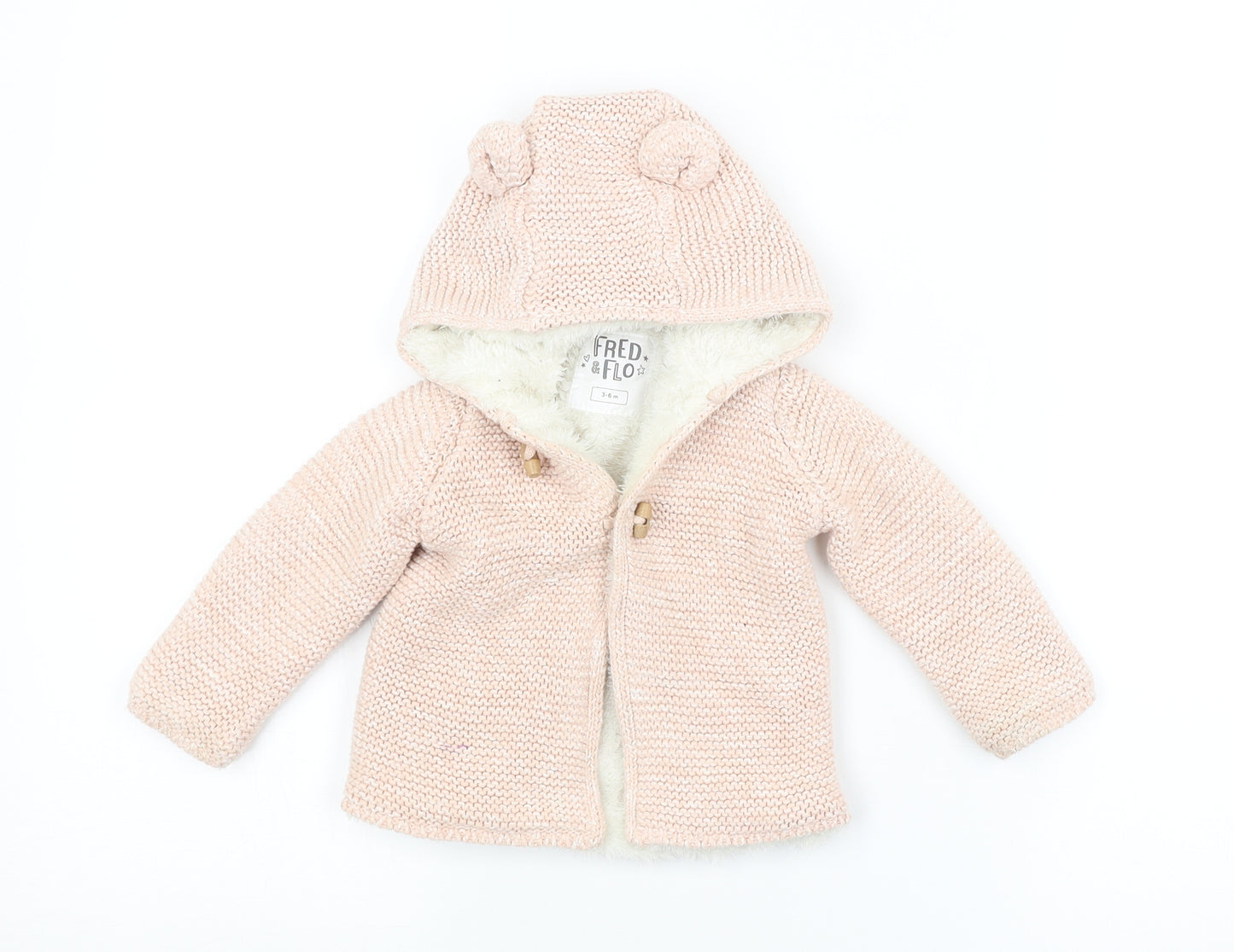 F&F Girls Pink   Basic Coat Coat Size 3-6 Months