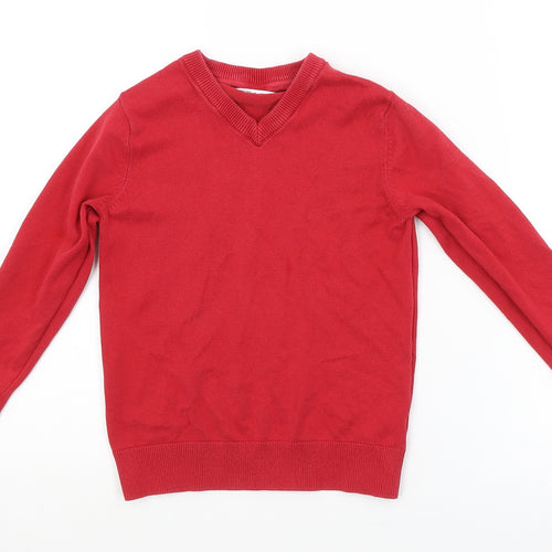 F&F SCHOOL Boys Red   Pullover Jumper Size 5-6 Years  - SCHOOL JUMPER