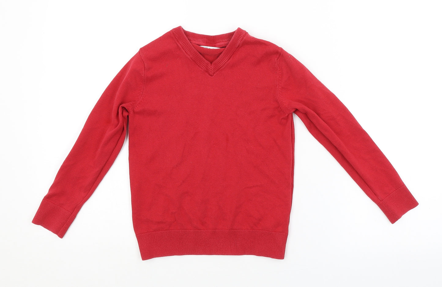 F&F SCHOOL Boys Red   Pullover Jumper Size 5-6 Years  - SCHOOL JUMPER