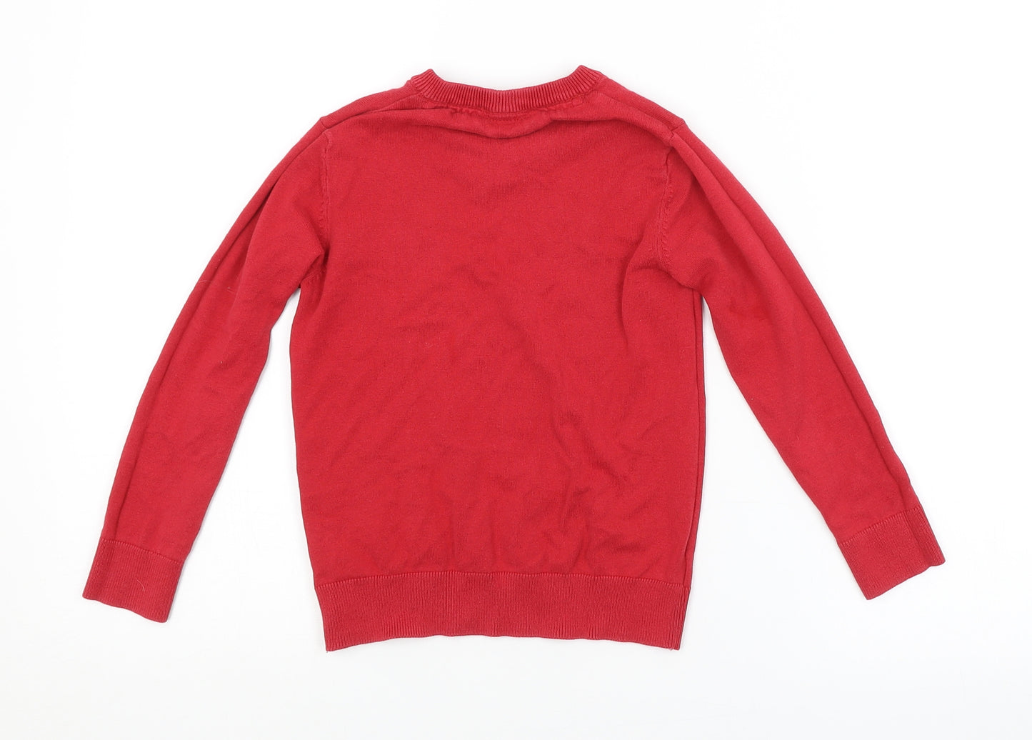 F&F SCHOOL Boys Red   Pullover Jumper Size 5-6 Years  - SCHOOL JUMPER