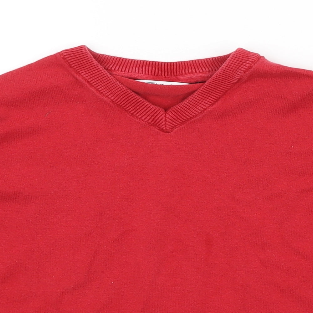 F&F SCHOOL Boys Red   Pullover Jumper Size 5-6 Years  - SCHOOL JUMPER