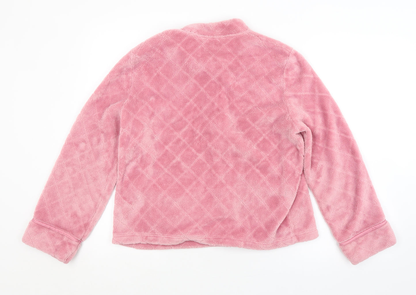 M&S Womens Pink Argyle/Diamond  Full Zip Jumper Size 12