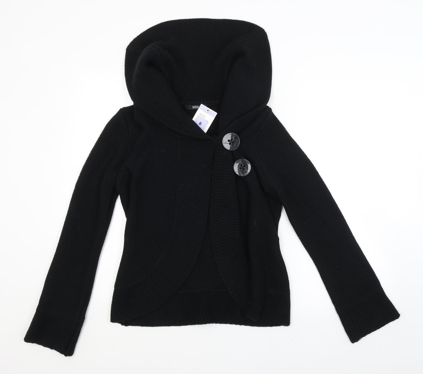 M&S Womens Black   Cardigan Jumper Size 8