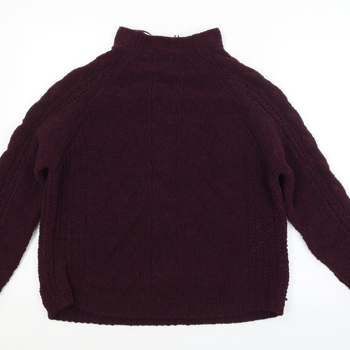 M&S Womens Purple Striped  Pullover Jumper Size M