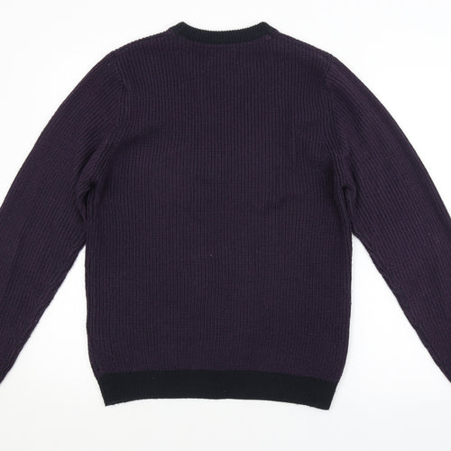 M&S Mens Purple   Pullover Jumper Size S