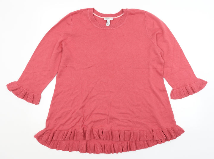 Isaac Mizrahi Womens Pink   Pullover Jumper Size XL