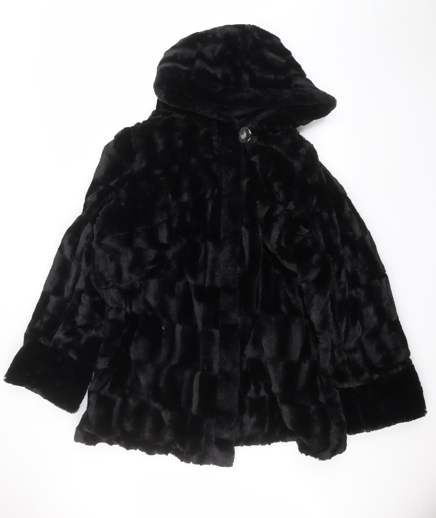 DENNIS Womens Black   Parka Coat Size 2XL