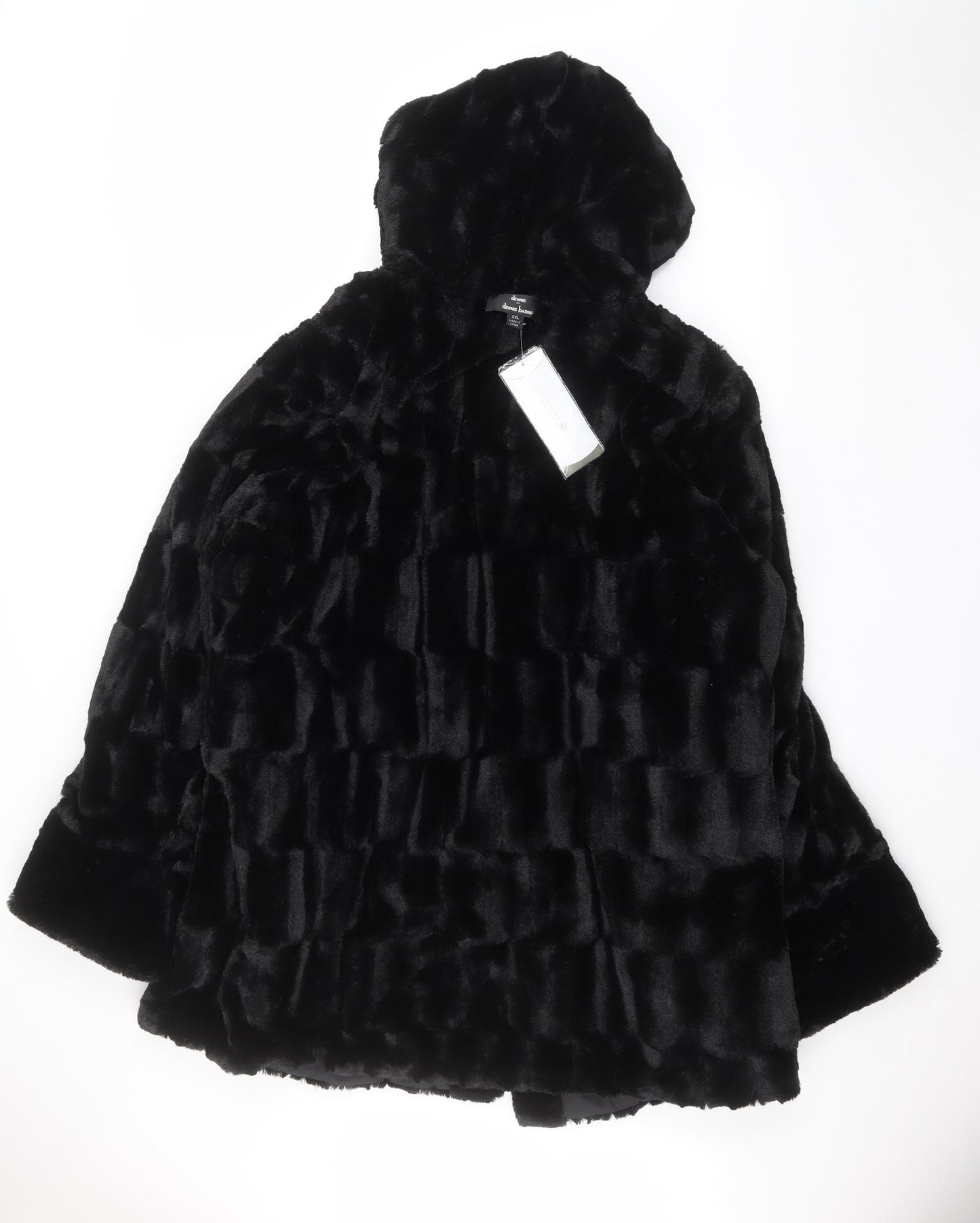 DENNIS Womens Black   Parka Coat Size 2XL
