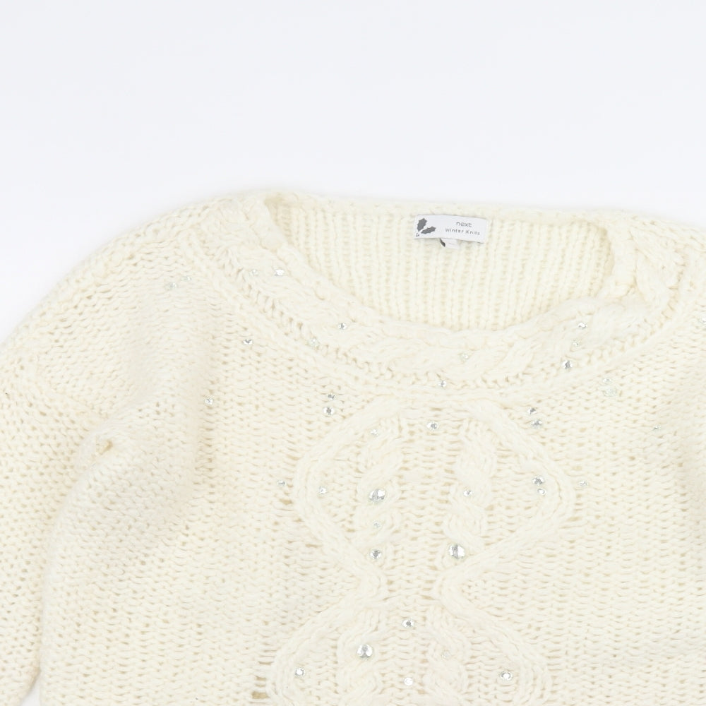 NEXT Womens White   Pullover Jumper Size M