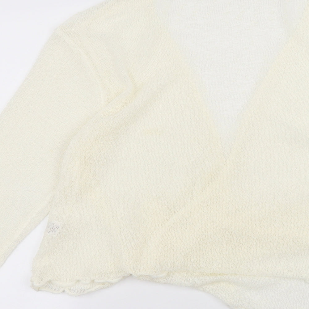 BM Womens White   Cardigan Jumper Size M