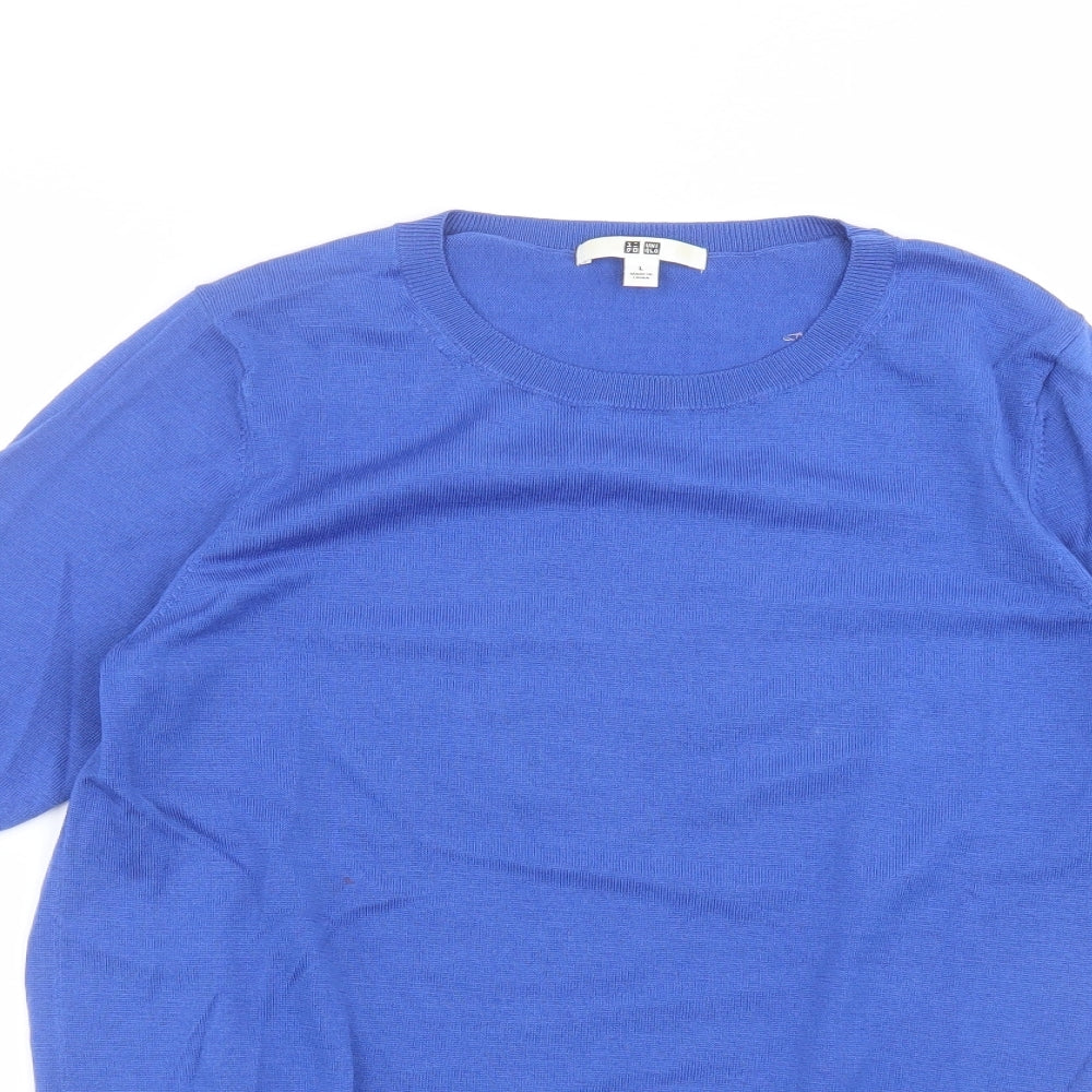 Uni Womens Blue   Basic T-Shirt Size L