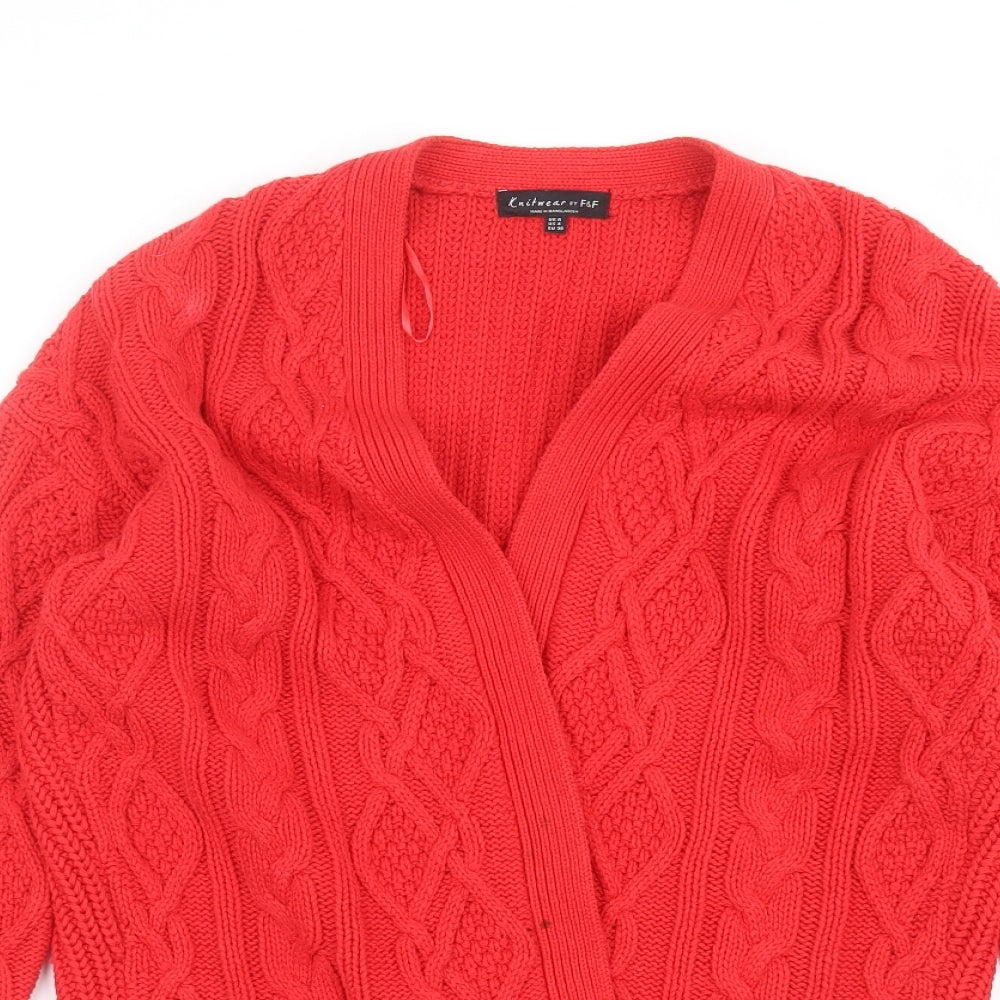 F&F Womens Red   Cardigan Jumper Size 8