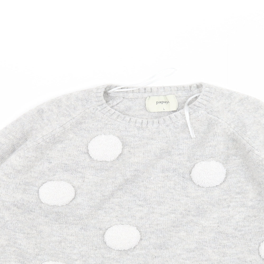 Papaya Womens Grey   Pullover Jumper Size L