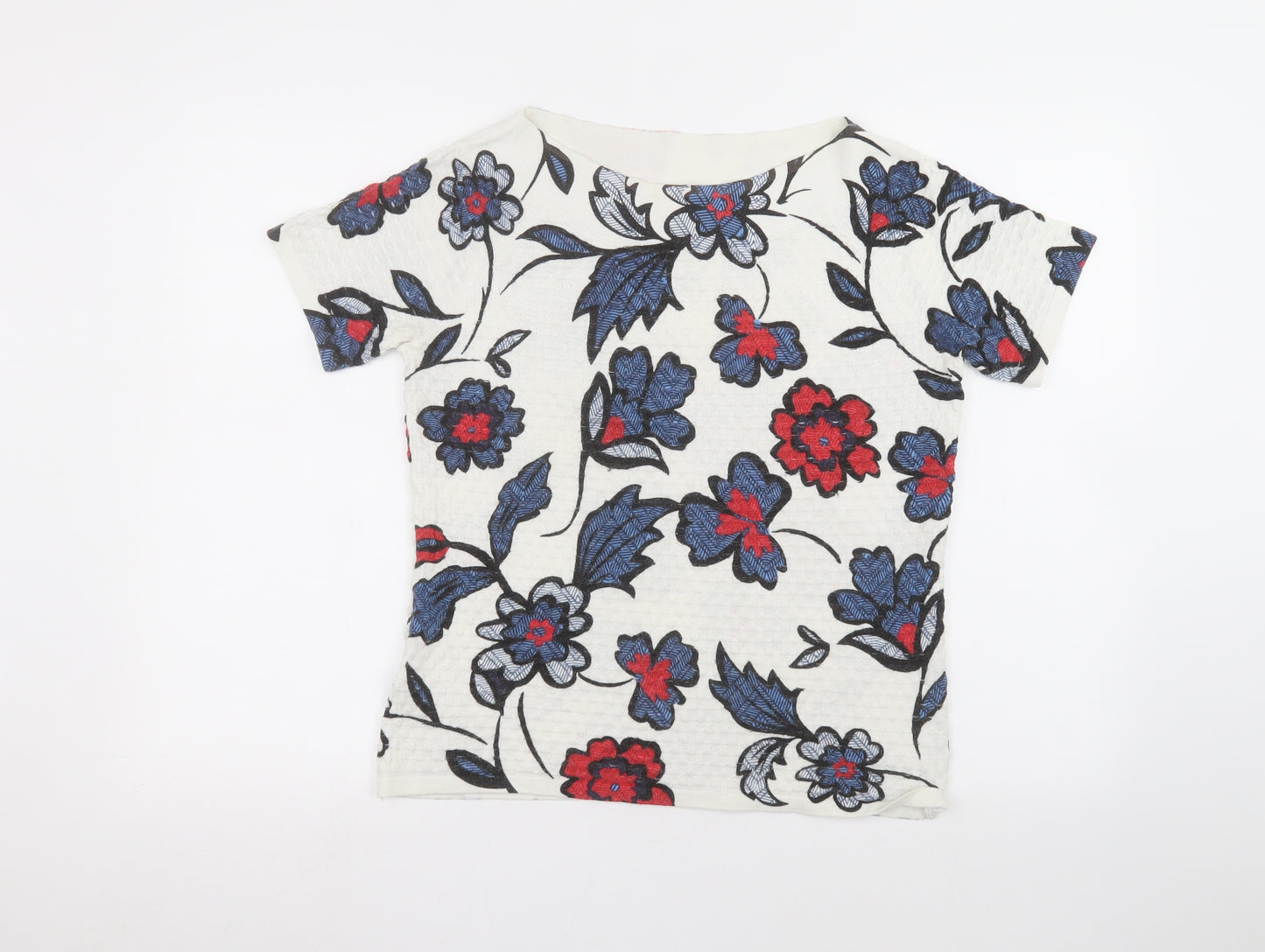 NEXT Womens White Floral  Basic T-Shirt Size 12