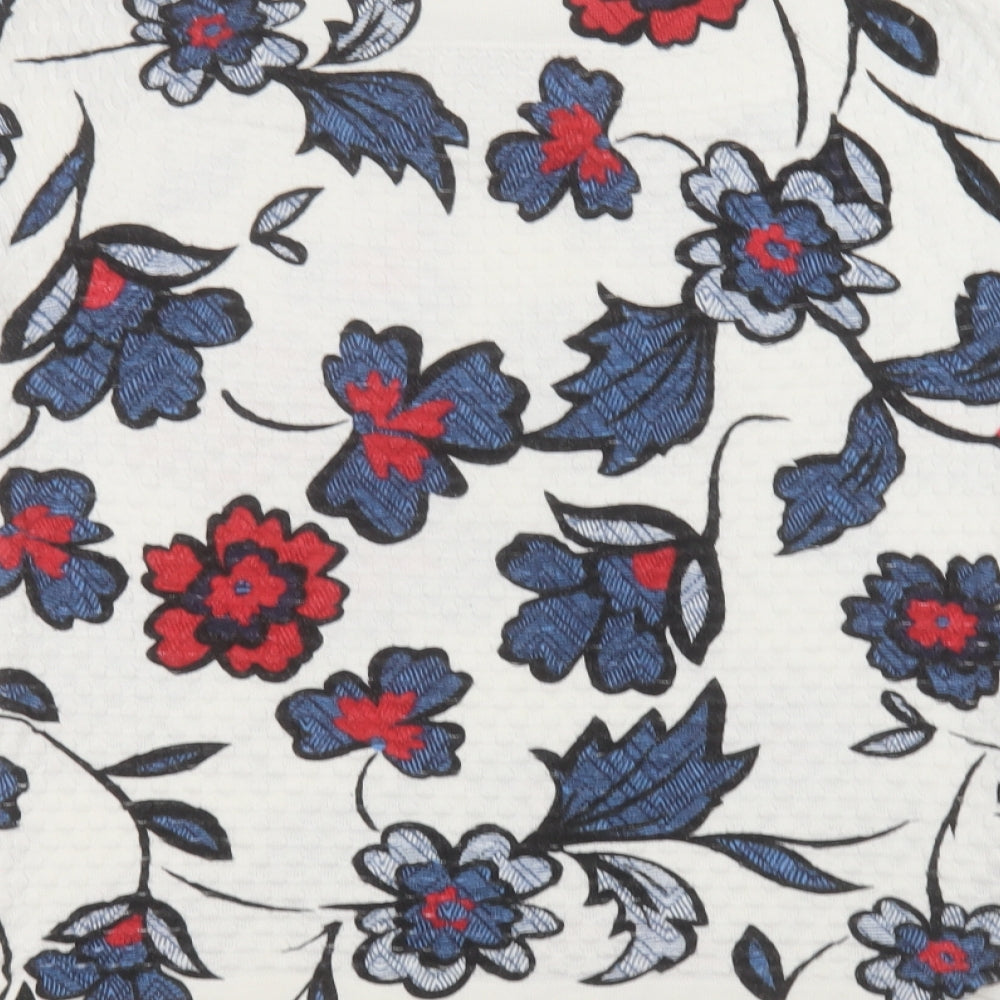 NEXT Womens White Floral  Basic T-Shirt Size 12