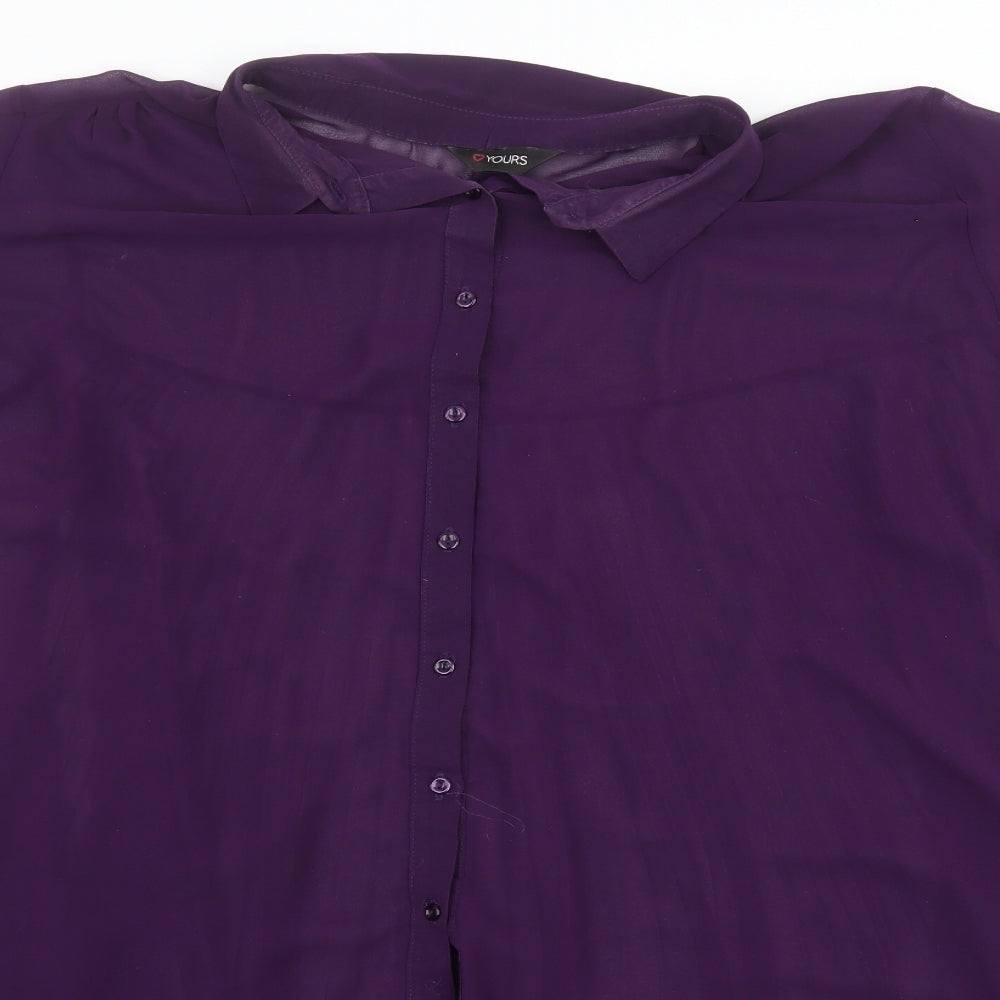 Yours Womens Purple   Basic Button-Up Size 30