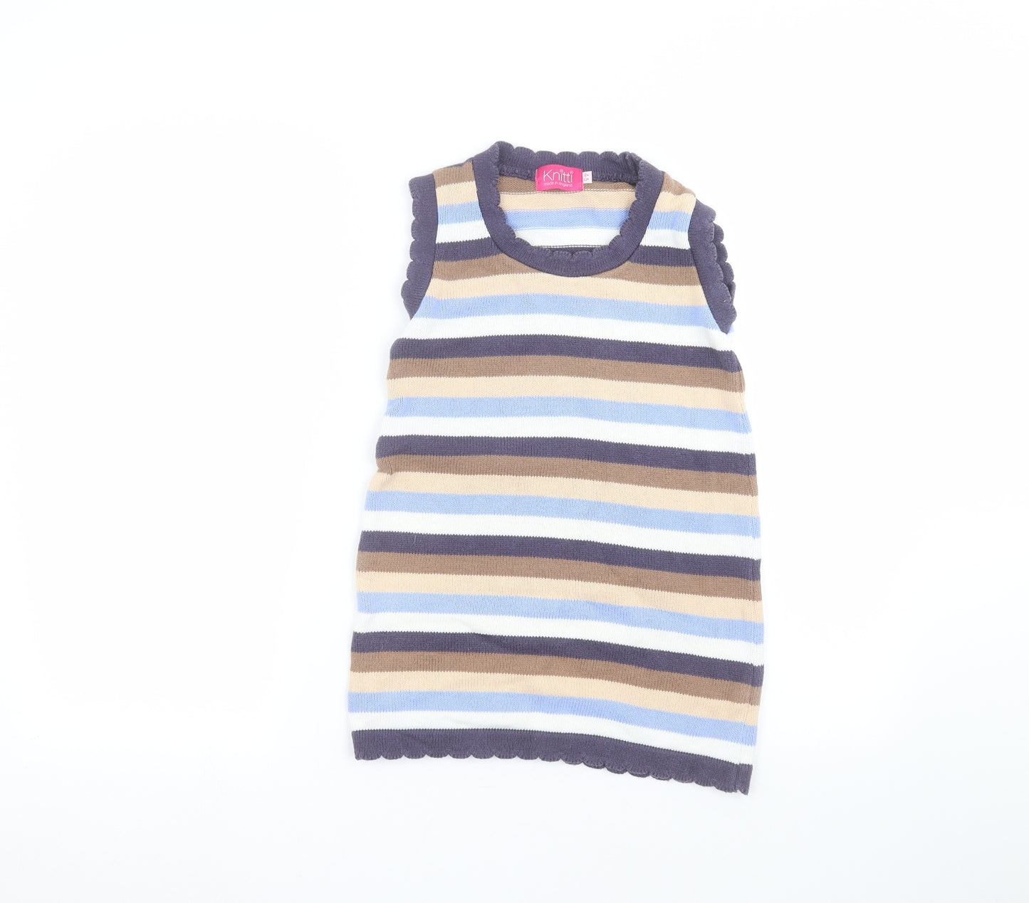 Knitti Girls Multicoloured Striped  Pullover Jumper Size 4-5 Years