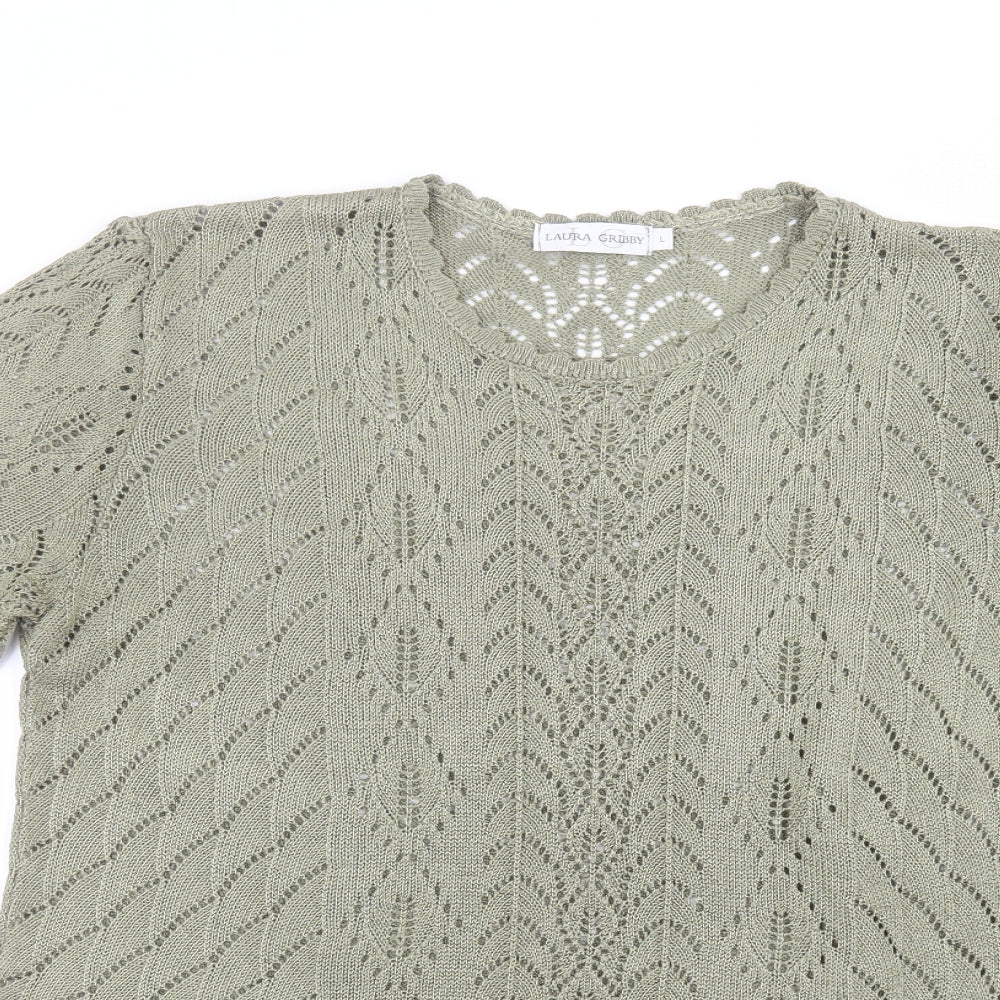 Laura Gribby Womens Green   Basic T-Shirt Size L