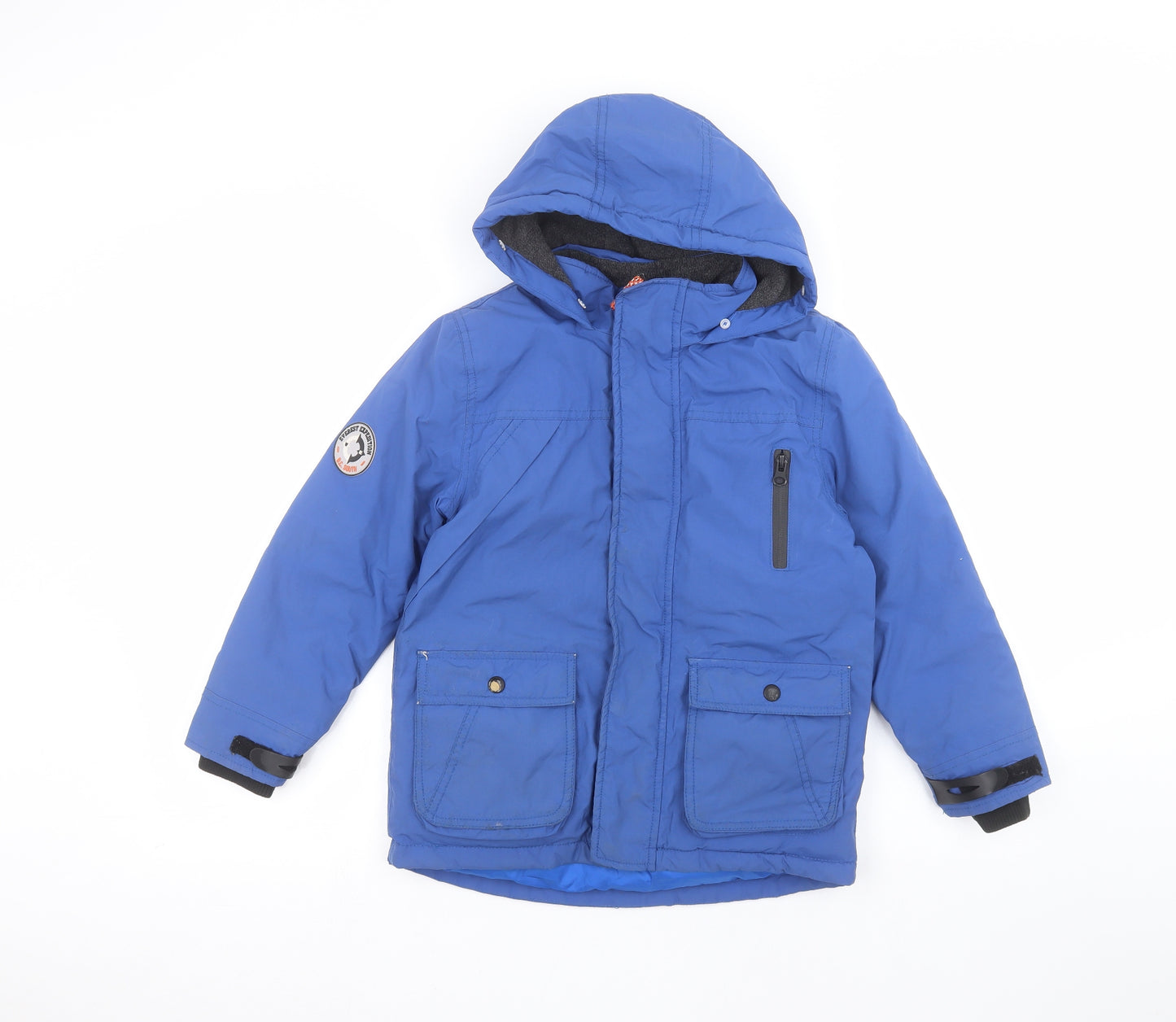 Preworn Boys Blue   Parka Coat Size 8 Years