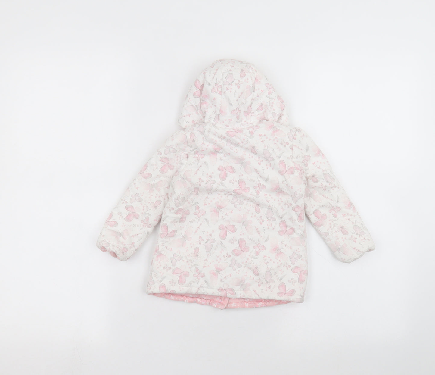 George Baby White Floral  Parka Coat Size 9-12 Months