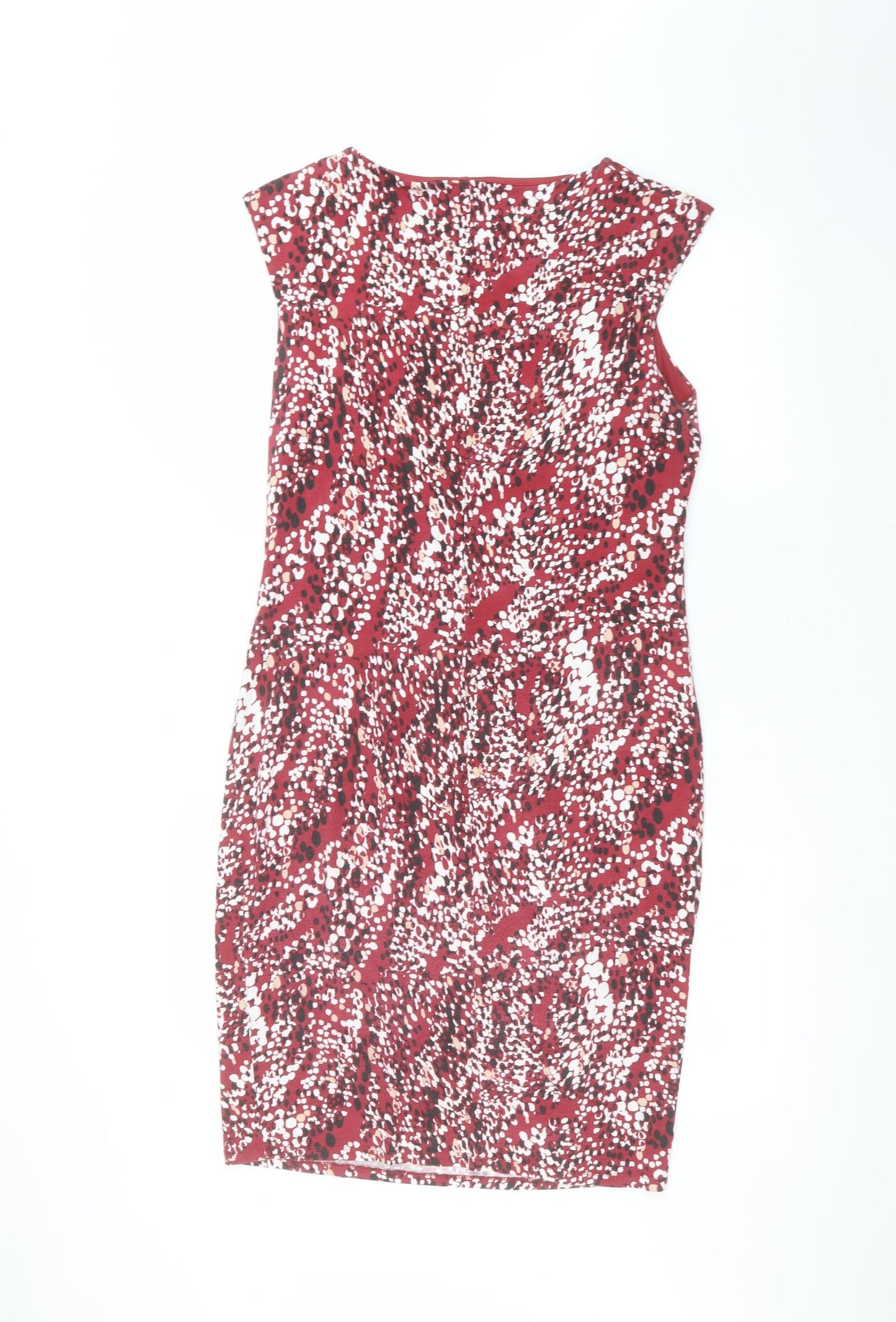 M&Co Womens Red Polka Dot  Pencil Dress  Size 14