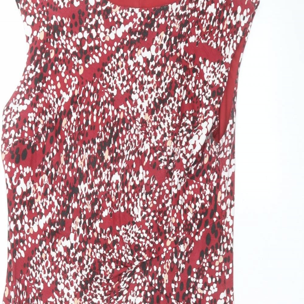 M&Co Womens Red Polka Dot  Pencil Dress  Size 14