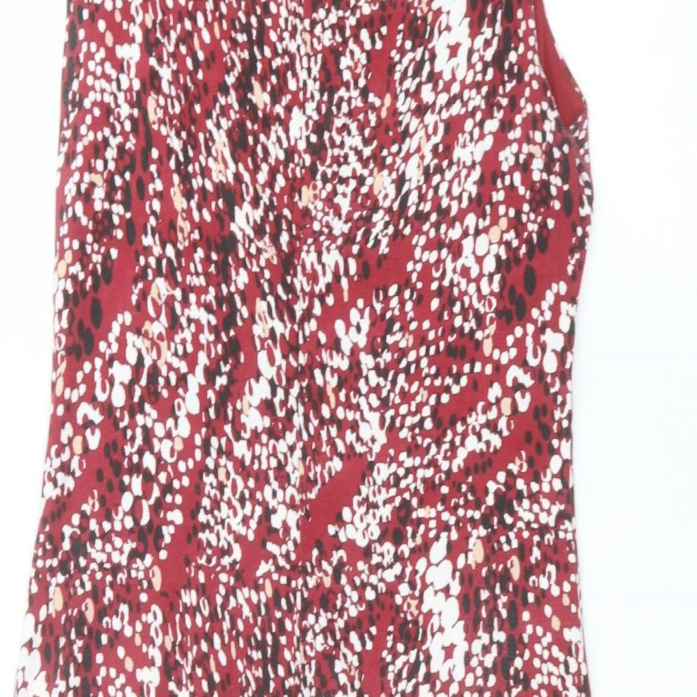 M&Co Womens Red Polka Dot  Pencil Dress  Size 14