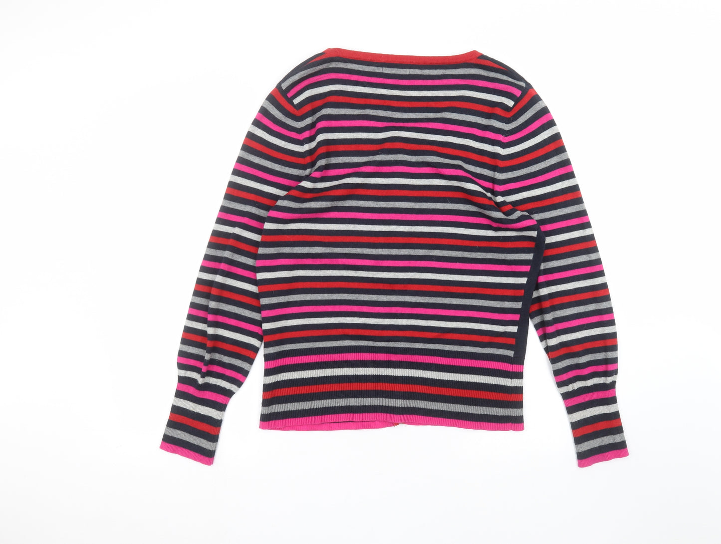 Per Una Womens Blue Striped  Cardigan Jumper Size 16