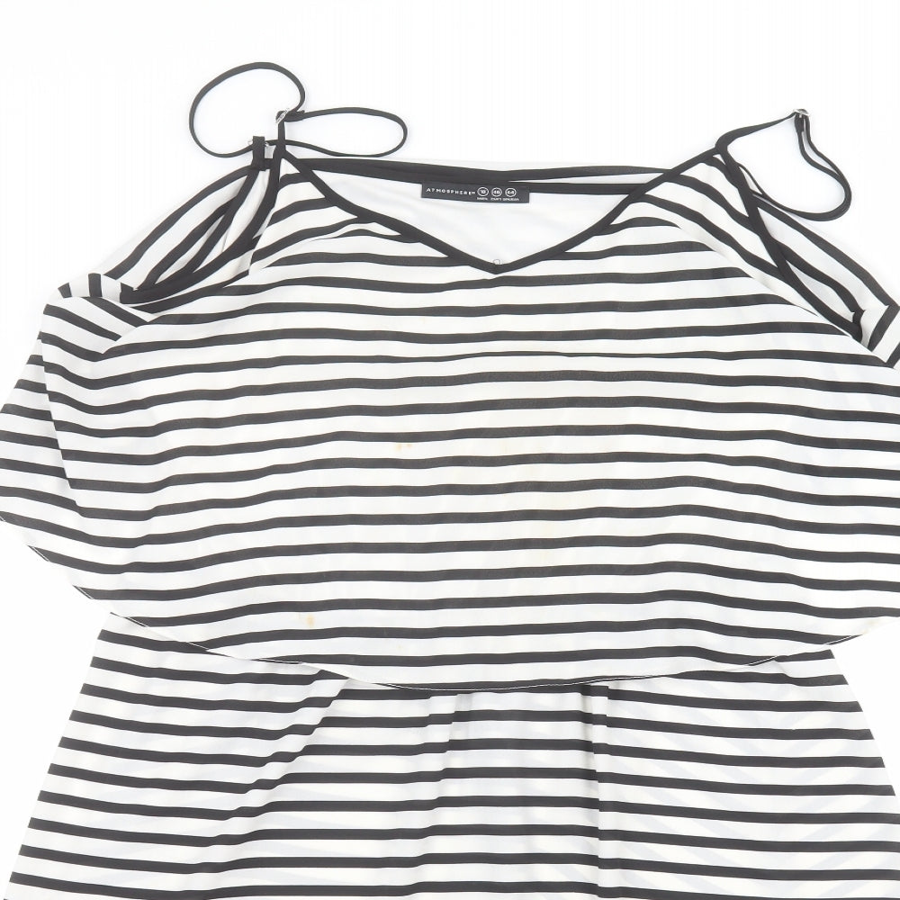 Atmosphere Womens White Striped  Basic T-Shirt Size 18