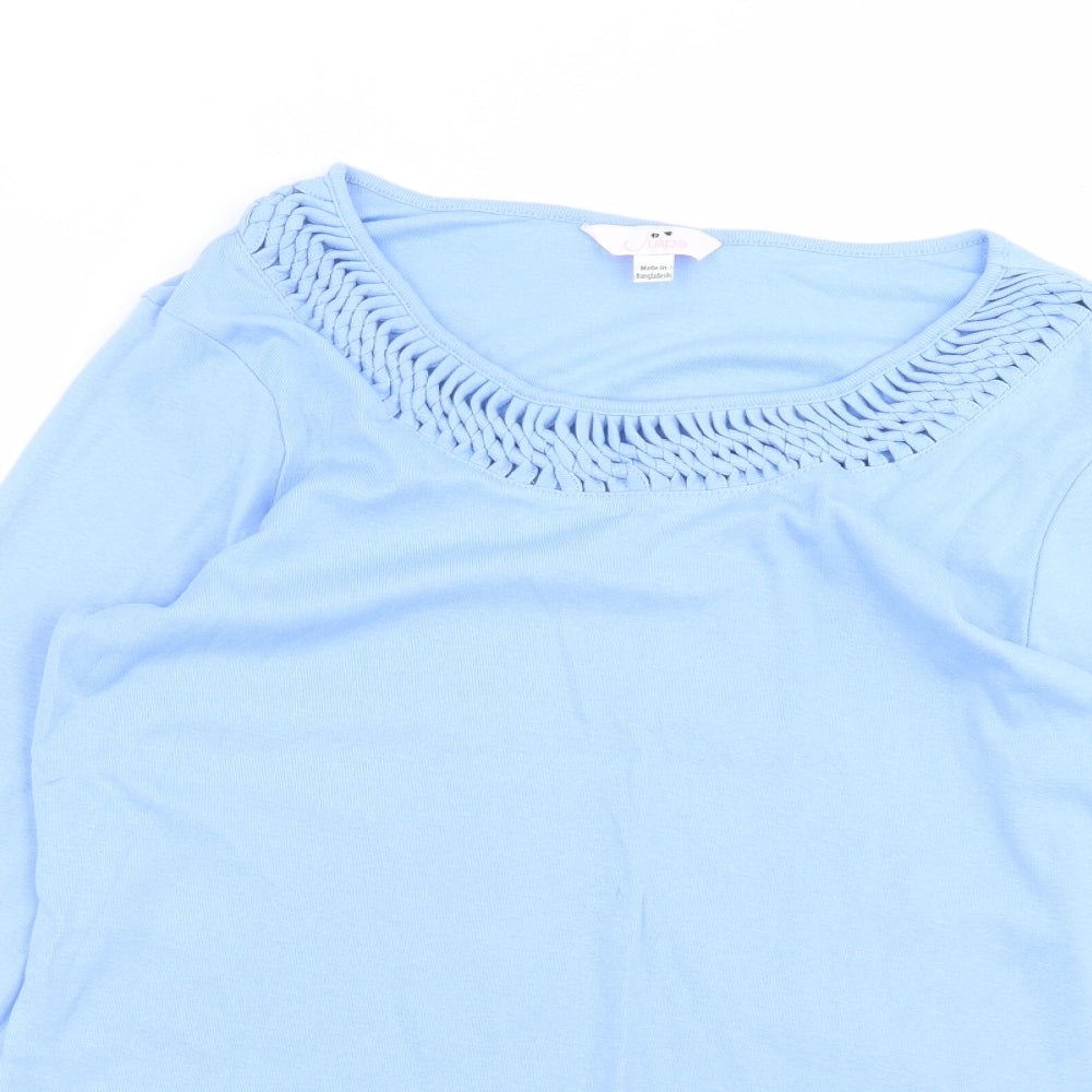 julipa Womens Blue   Basic T-Shirt Size 14