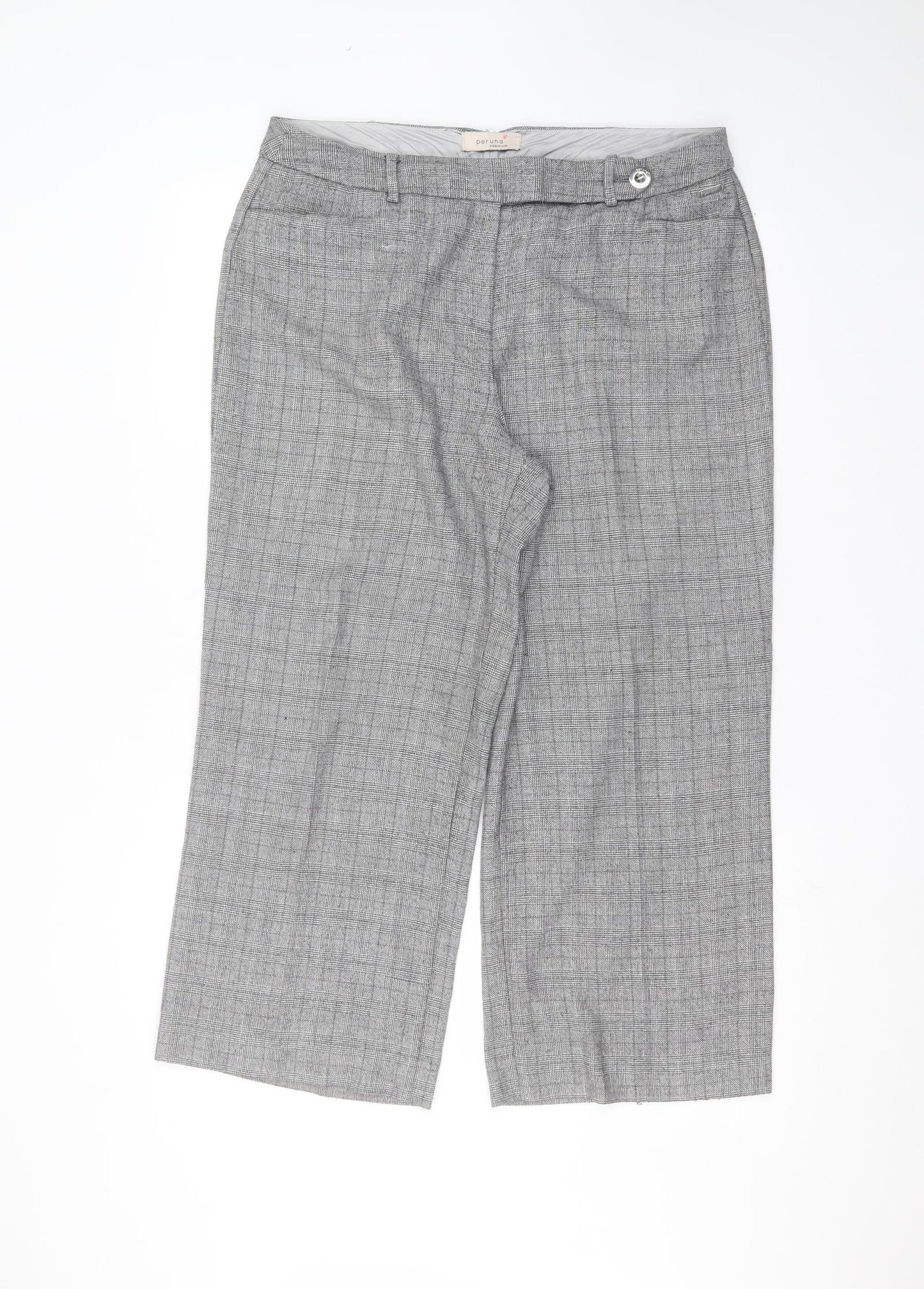 Per Una Womens Grey   Trousers  Size 14 L26 in