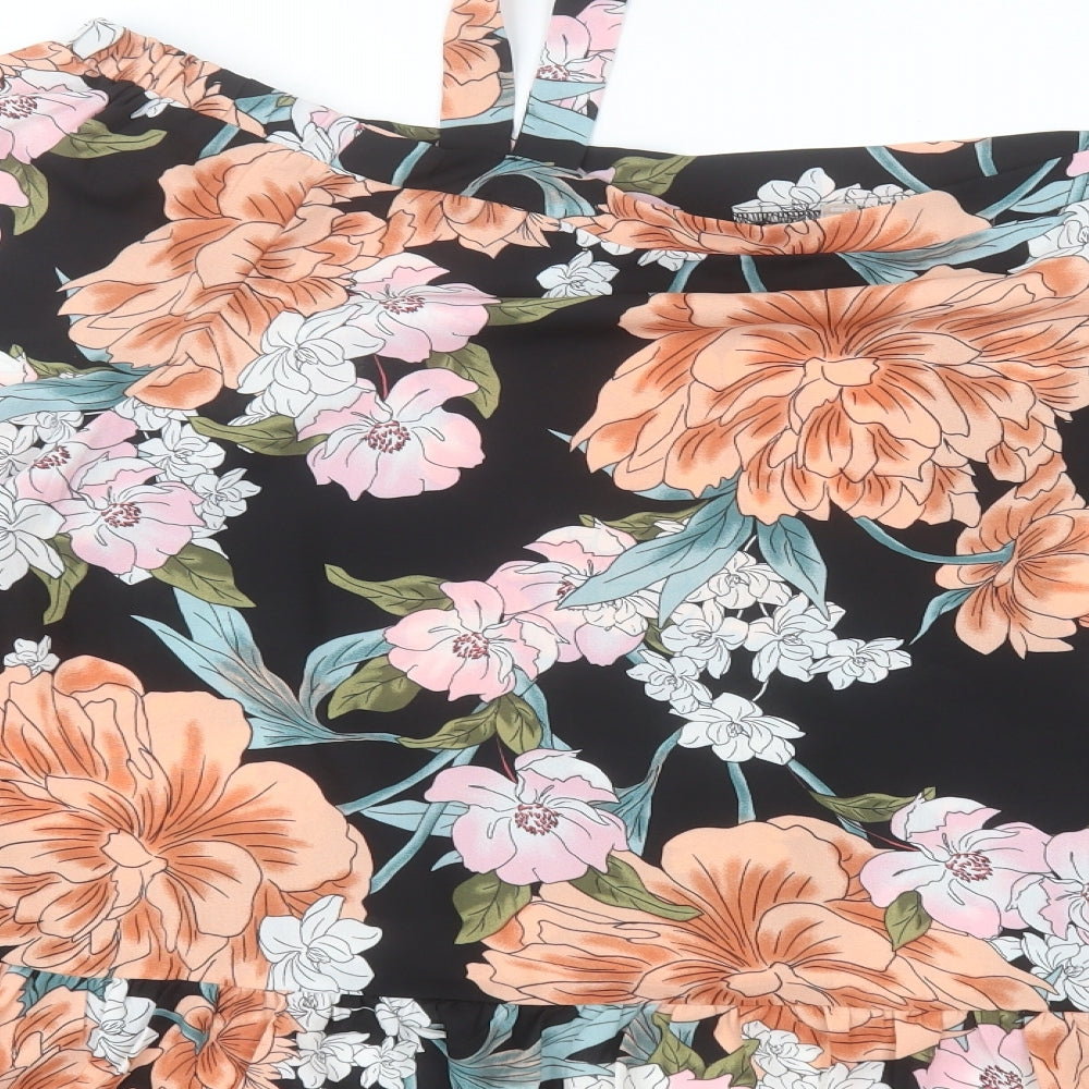 Anthology Womens Black Floral  Basic T-Shirt Size 24