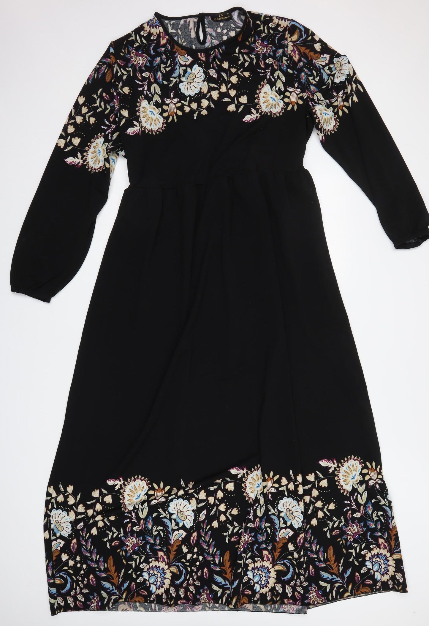 Ecesun Womens Black Floral  A-Line  Size 24