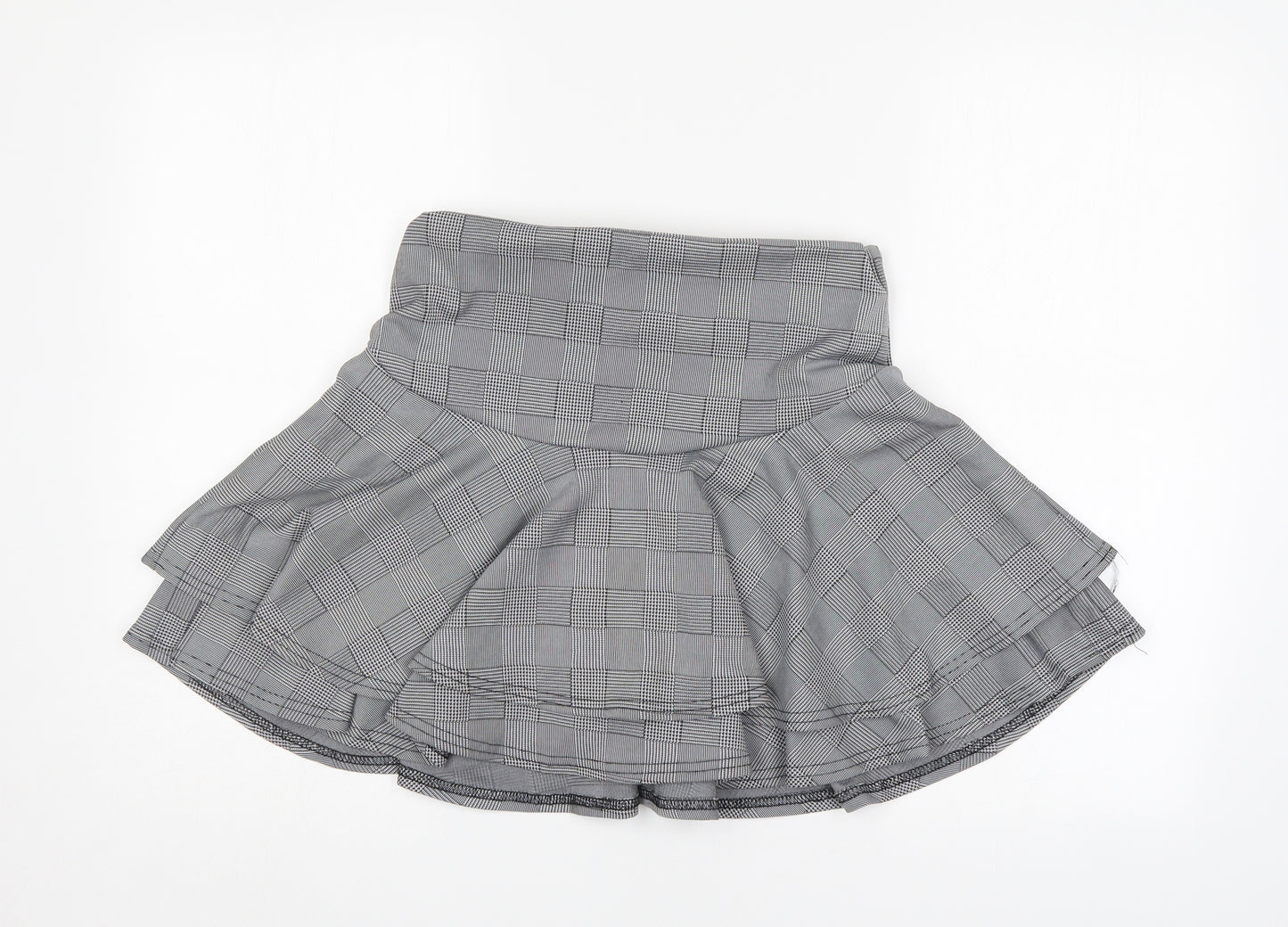 PRETTYLITTLETHING Womens Grey Check  Mini Skirt Size 12